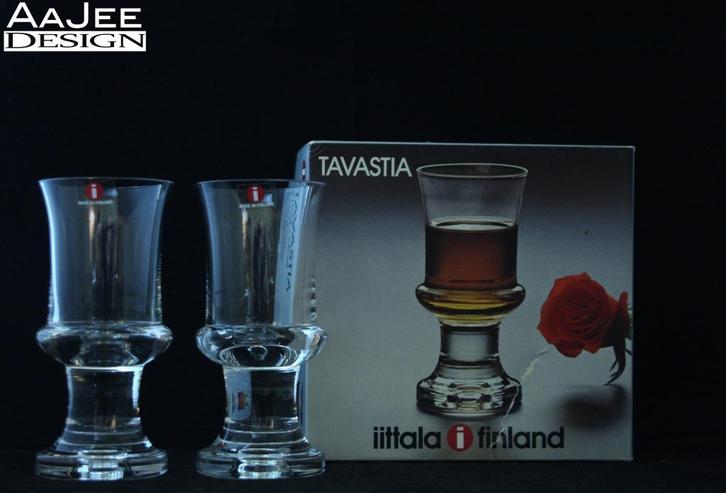 2 Iittala – Tapio Wirkkala – Tavastia – In originele doosjes, Verzamelen, Glas en Borrelglaasjes, Zo goed als nieuw, Overige typen