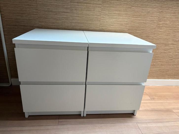 Malm nachtkastje wit Ikea, Huis en Inrichting, Slaapkamer | Nachtkastjes, 55 tot 70 cm, Minder dan 45 cm, Ophalen