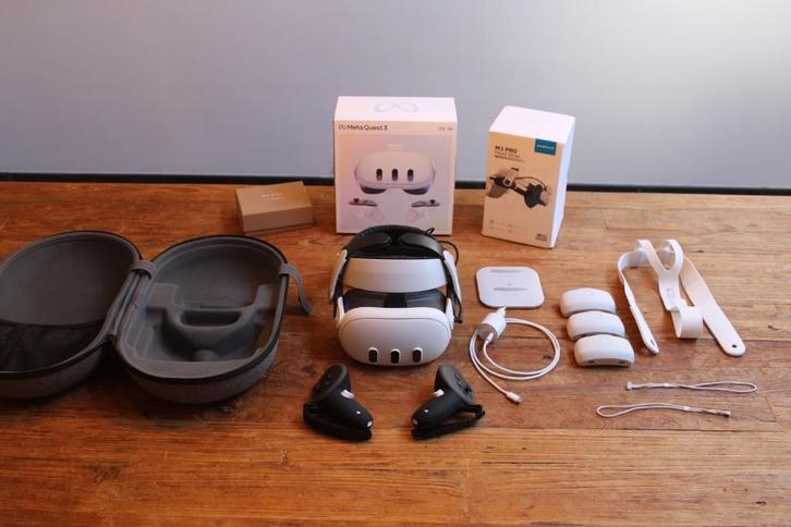 Meta Quest 3 (512GB) + Accessoires, Spelcomputers en Games, Virtual Reality, Zo goed als nieuw, Overige platformen, VR-bril, Ophalen of Verzenden