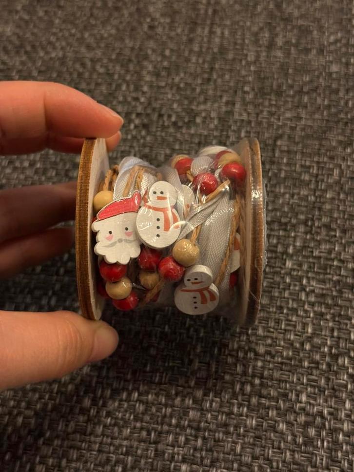 Kerst decoratie touw slinger lint 300cm houten figuren, Hobby en Vrije tijd, Knutselen, Nieuw, Materiaal, Ophalen of Verzenden