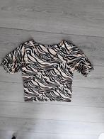 GEISHA* MOOI CORAAL/ZWART/WIT ZEBRA PRINT SHIRT/TOP Z.G.A.N., Maat 38/40 (M), Geisha, Wit, Ophalen of Verzenden