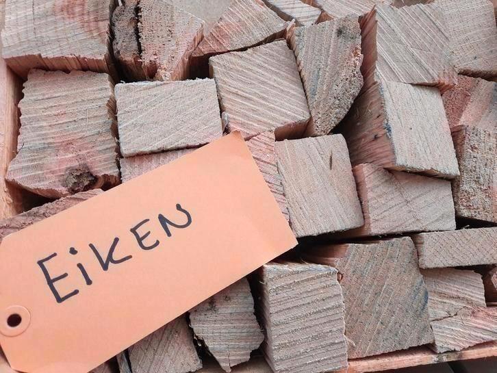 Eiken chunks rookhout, Tuin en Terras, Haardhout, Blokken, Eikenhout, Minder dan 3 m³, Ophalen of Verzenden