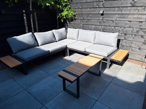 Loungeset met tafel en bankje, Tuin en Terras, Tuinsets en Loungesets, Zo goed als nieuw, Loungeset, Overige materialen, 6 zitplaatsen
