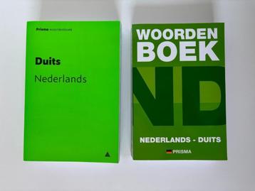 2 stuks:Prisma woordenboeken Duits Nederlands - Duits z.g.a beschikbaar voor biedingen
