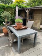 Uitschuifbare RVS met glas tuintafel, Ophalen, Gebruikt, Rechthoekig, Rvs