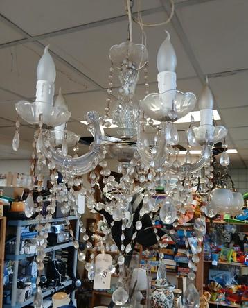 5 armige kroonluchter glas  / kristal beschikbaar voor biedingen