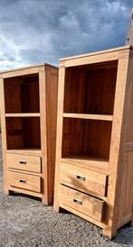 Houten boekenkasten met lades (2 stuks), Huis en Inrichting, Kasten | Ladekasten, Ophalen, Gebruikt
