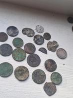Bodemvondsten lot duiten met 8x zilver, Ophalen of Verzenden