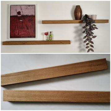 Zwevende deco/wandplanken 80cm eiken set van 2 of per stuk beschikbaar voor biedingen