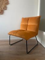 Velvet fauteuil okergeel, Stof, Zo goed als nieuw, Ophalen