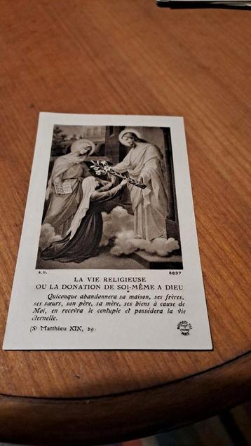 Oude religieuze prent - La Vie Religieuse, Franse brocante  beschikbaar voor biedingen