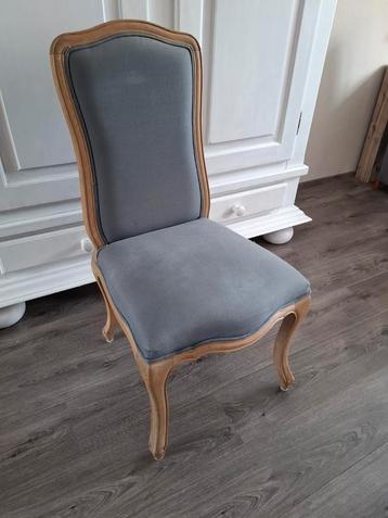 Brocante/landelijke eetkamerstoelen 4 stuks grijs beschikbaar voor biedingen
