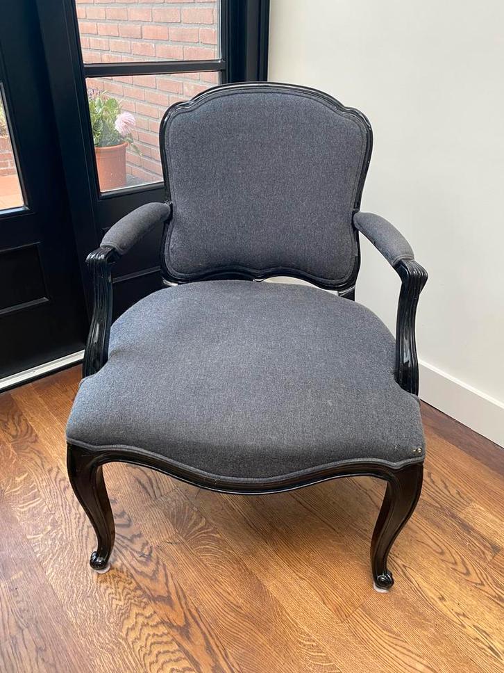 Eichholtz fauteuil, Huis en Inrichting, Fauteuils, Gebruikt, Hout, Stof, 75 tot 100 cm, 75 tot 100 cm, Ophalen