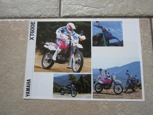 Yamaha XT600 E brochure folder 1992, Motoren, Handleidingen en Instructieboekjes, Yamaha, Ophalen of Verzenden