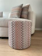 Zigzag print poef met kussens, Huis en Inrichting, Verzenden, Zo goed als nieuw, Rond, Minder dan 50 cm