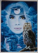 Fantasy kaart uilen, gezicht, bomen, waterval, met envelop, Ophalen of Verzenden, 1980 tot heden, Ongelopen, Overige thema's