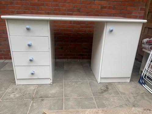 Wit bureau, Huis en Inrichting, Bureaus, Gebruikt, Bureau, Ophalen