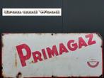 Oud emaille groot vintage wandbord primagaz 40 x 90, Ophalen of Verzenden