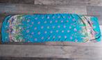 Felblauwe sjaal / Omslagdoek met bloemenprint 180x52, Ophalen of Verzenden, Sjaal, Zo goed als nieuw, Maat 46/48 (XL) of groter