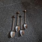 Verzilverde theelepels met theepot decoratie douwe egberts, Ophalen of Verzenden