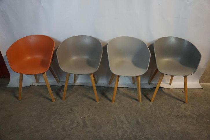 Hay kuipstoelen stoelen eetkamerstoelen, Huis en Inrichting, Stoelen, Gebruikt, Drie, Hout, Kunststof, Grijs, Ophalen