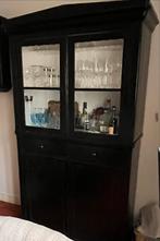 Zwart vitrinekastje/buffetkastje - 200x110 cm, Ophalen, Overige materialen, Gebruikt, 100 tot 150 cm