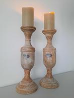 Riverdale Kandelaars Set - Whitewash - 44,5cm, Ophalen, 25 tot 50 cm, Bruin, Zo goed als nieuw