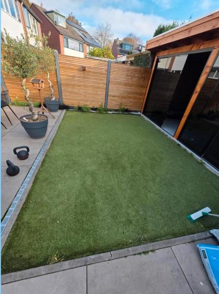 Kunstgras - 4.90 x 3.95 meter, Tuin en Terras, Gras en Kunstgras, Gebruikt, Kunstgras, 10 tot 20 m², Ophalen