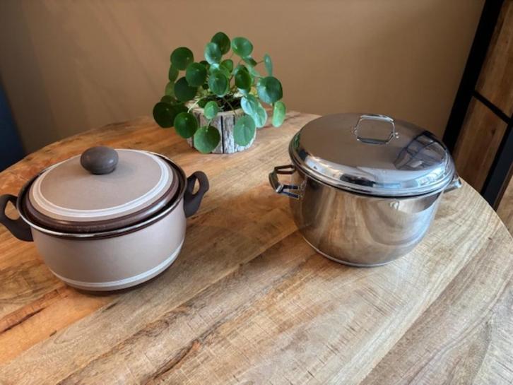 2 grote pannen, Huis en Inrichting, Keuken | Potten en Pannen, Zo goed als nieuw, Pannenset, Overige materialen, Ophalen