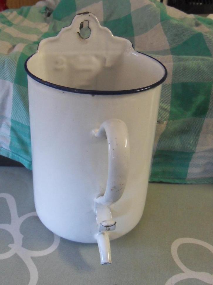 emaille kan/ maatbekers email/ lavement, Antiek en Kunst, Antiek | Emaille, Ophalen of Verzenden