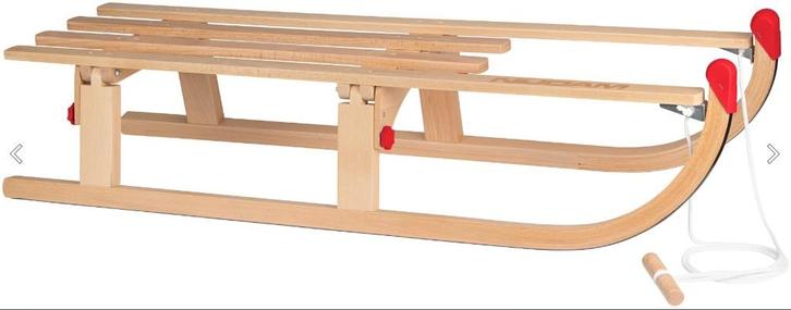 Houten slee 110cm opvouwbaar NIJDAM ook met rugleuning, Kinderen en Baby's, Speelgoed | Buiten | Sleeën, Nieuw, Hout, Rugleuning