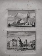 083-084 Warmont warmond Kerk en Huis Kopergravure dl 3, Antiek en Kunst, Kunst | Etsen en Gravures, Ophalen of Verzenden