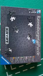Ravensburger puzzel krypt zwart 736., Ophalen of Verzenden, 500 t/m 1500 stukjes, Legpuzzel, Zo goed als nieuw