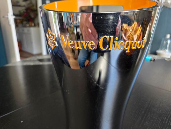 Veuve Cliquot Ice Bucket Chrome/ Oranje kunststof, Verzamelen, Wijnen, Gebruikt, Champagne, Frankrijk, Ophalen