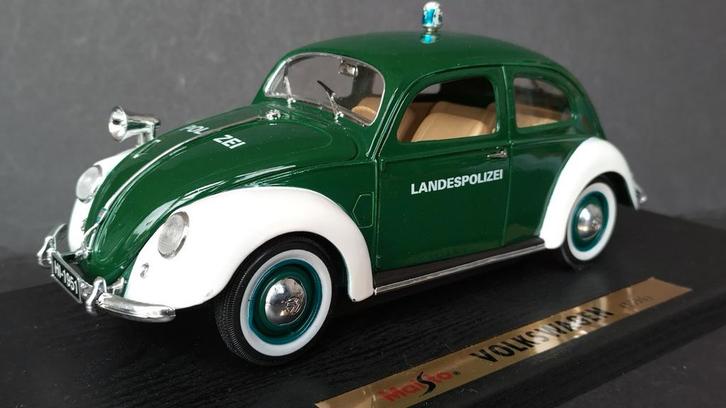 Volkswagen VW Kever landes Polizei 1:18 Maisto Pol, Hobby en Vrije tijd, Modelauto's | 1:18, Nieuw, Auto, Maisto, Verzenden