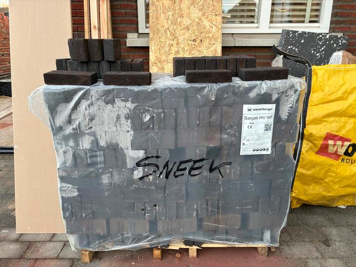 Wienerberger Sargas HV WF Sinterblauw Bakstenen - 380 stuks, Doe-het-zelf en Verbouw, Metselstenen, Nieuw, Bakstenen, Ophalen