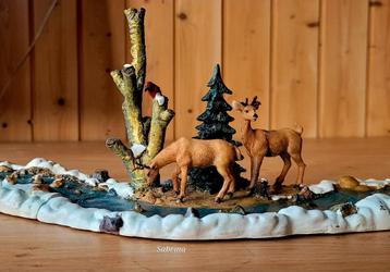 Kerstdorp Rivier met Herten beschikbaar voor biedingen
