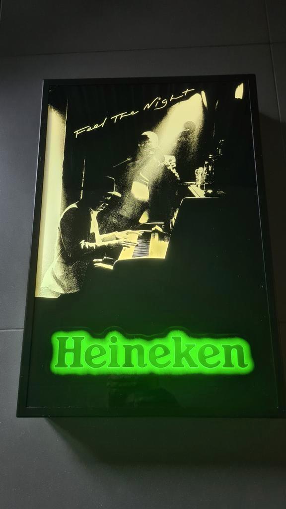 Heineken Lichtreclame, Verzamelen, Biermerken, Gebruikt, Reclamebord, Plaat of Schild, Heineken, Ophalen of Verzenden