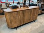 Magazijn leegverkoop dressoir retro Remi mangohout ribbel, Nieuw, Ophalen of Verzenden, Info@wkhome.nl, Argonweg 20 Amersfoort