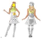 Leuk zilver/groen/rood OSCAR SESAMSTRAAT jurkje + hoed, Ophalen, Carnaval, Nieuw, Kleding