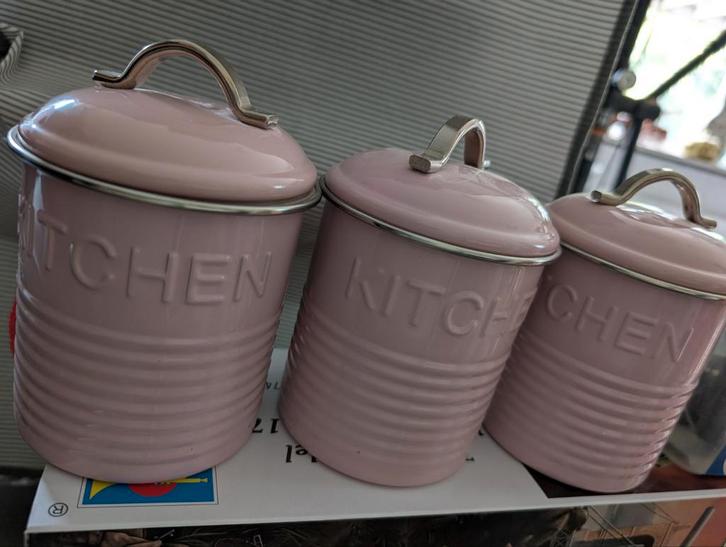 3x Keuken voorraad potten, Huis en Inrichting, Keuken | Potten en Pannen, Nieuw, Pot, Bus of Blik, Overige materialen, Ophalen of Verzenden