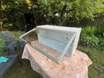 Glazen ophang kast met lampjes, 80 breed, Ophalen