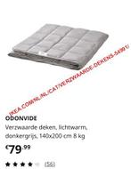 Verzwaringsdeken Ikea 140x200 8 kg, Ophalen, Eenpersoons, Grijs, Deken of Dekbed
