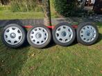 VW polo 14 inch velgen met wieldoppen. Firestone 185/55 R14, Ophalen, Gebruikt
