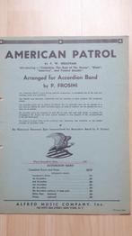 AMERICAN PATROL arranged for Accordion Band by P. Frosini, Muziek en Instrumenten, Bladmuziek, Verzenden, Gebruikt, Artiest of Componist