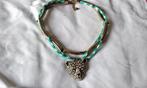 Vintage Retro Ketting Choker metaal Kristallen Tijgerkop, Overige kleuren, Ophalen of Verzenden, Zo goed als nieuw, Met kristal