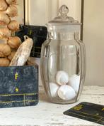Brocante oude glazen snoeppot TOURNAI, Verzenden