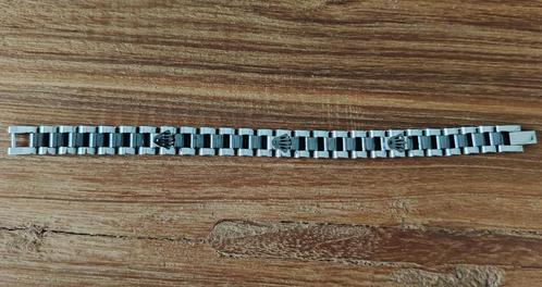 Rolex Crown Armband Stainless Steel Zilver/ Zwart, Sieraden, Tassen en Uiterlijk, Armbanden, Nieuw, Staal, Zilver, Ophalen of Verzenden