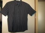Herenhemd met strepen, L. Brave Soul, korte mouw, Ophalen of Verzenden, Zo goed als nieuw, Zwart, Halswijdte 41/42 (L)