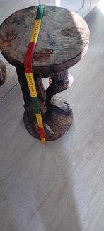 Afrikaans Houten Plantentafeltje, 45 tot 60 cm, Minder dan 55 cm, Gebruikt, Rond